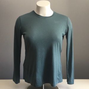Nike Dri-Fit Long Sleeved Green Crewneck T-shirt